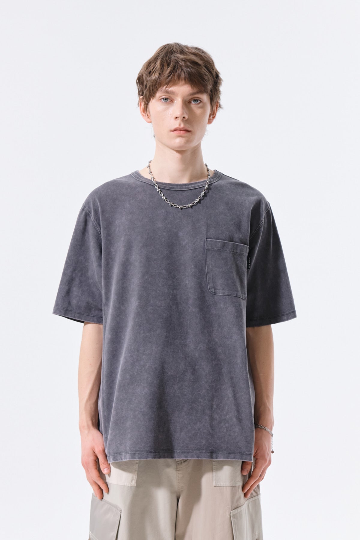 Matin Kim - Vintage Washed Pocket Top (Charcoal) product image 11 | TRAB K-Fashion Australia