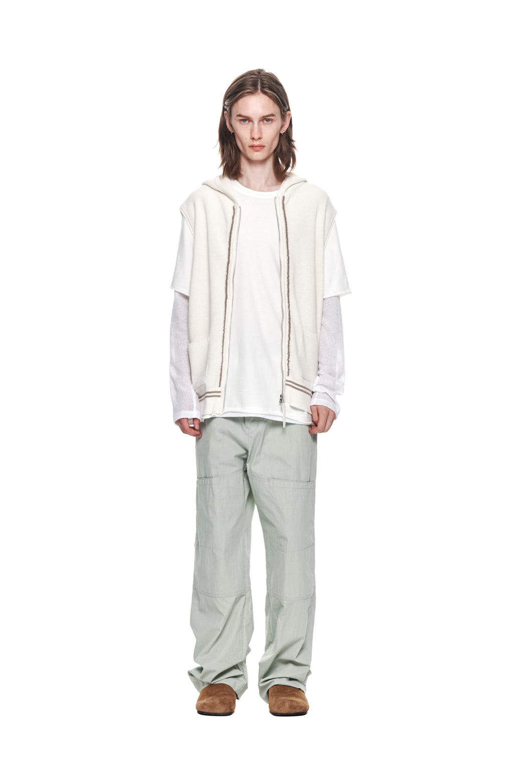 Matin Kim - Button Roll Up Double Knee Pants (Mint) product image 5 | TRAB K-Fashion Australia