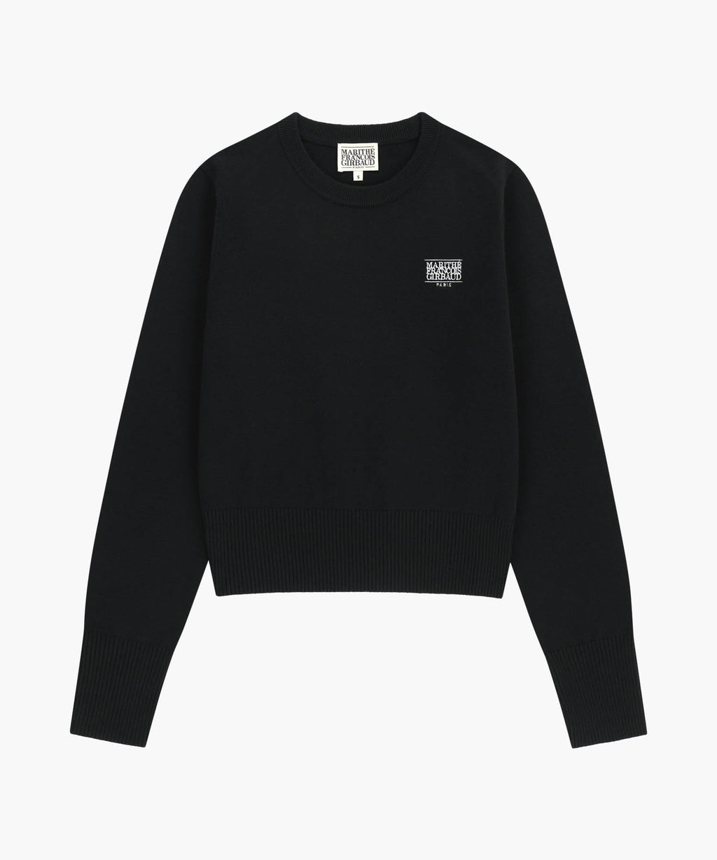 Marithe & Francois Girbaud - Small Classic Logo Crop Knit Pullover (Black) product image 6 | TRAB K-Fashion Australia