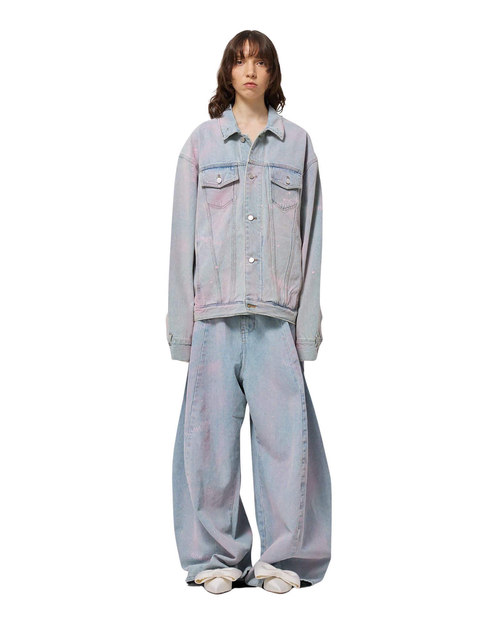 Kimhe Kim - Spray Dyed Balloon Fit Jeans (Sky Blue/Pink) product image 8 | TRAB K-Fashion Australia