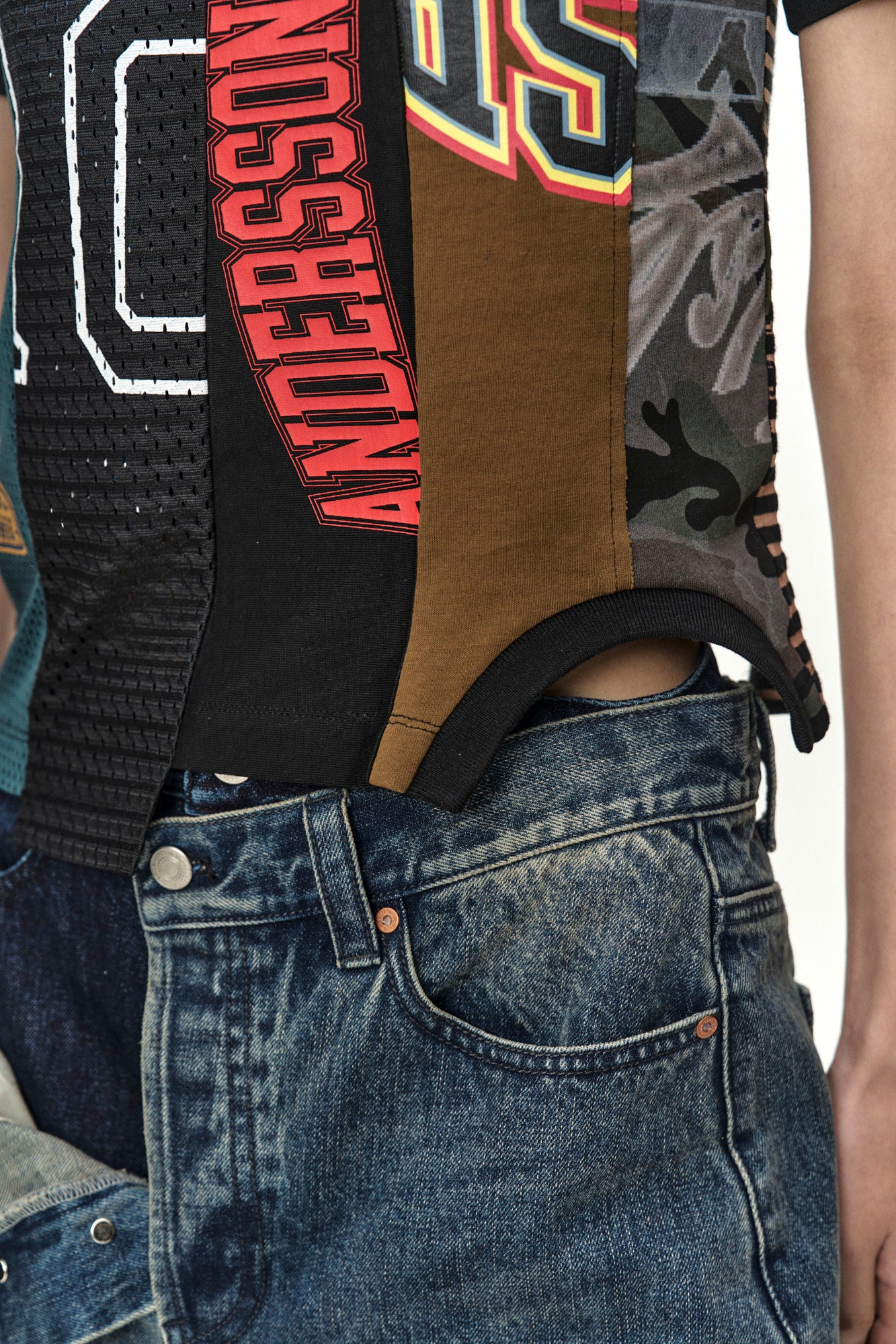 Andersson Bell - Pleats Combo Flipped Denim Skirt (Blue) product image 6 | TRAB K-Fashion Australia