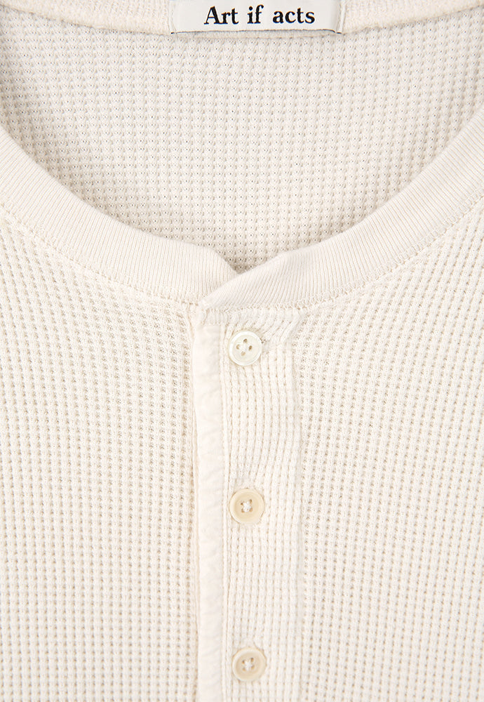 Art if acts - Garment Dyed Waffle Henley (Cream) product image 8 | TRAB K-Fashion Australia