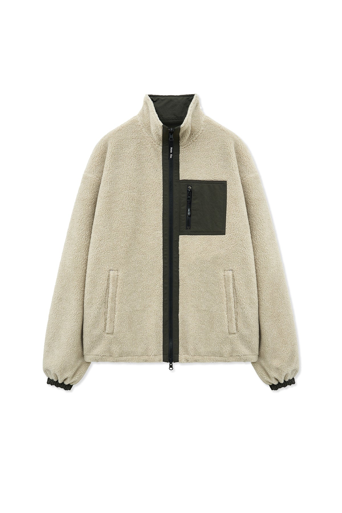 Matin Kim - Reversible Sherpa Zip Up (Light Beige) product image 2 | TRAB K-Fashion Australia
