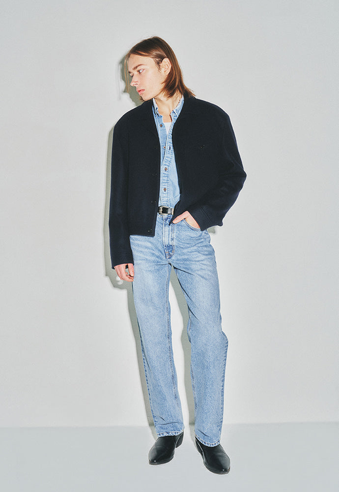 Tonywack - Wool Melton Chest Pocket Cropped Blouson (Navy) product image 2 | TRAB K-Fashion Australia