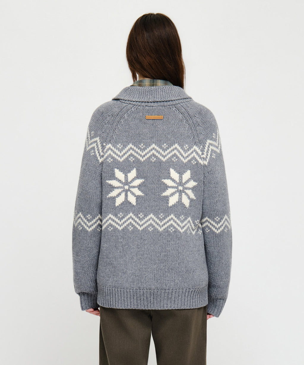 Marithe & Francois Girbaud - Nordic Cowichan Cardigan (Melange Gray) product image 3 | TRAB K-Fashion Australia