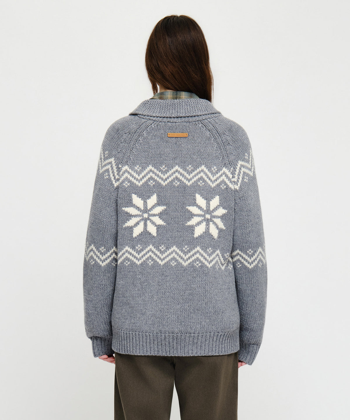 Marithe & Francois Girbaud - Nordic Cowichan Cardigan (Melange Gray) product image 3 | TRAB K-Fashion Australia
