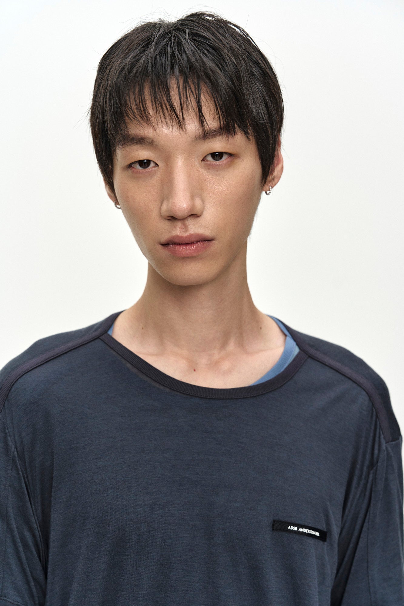 Andersson Bell - Brad Layered T-Shirt (Slate Blue/Asphalte) product image 5 | TRAB K-Fashion Australia