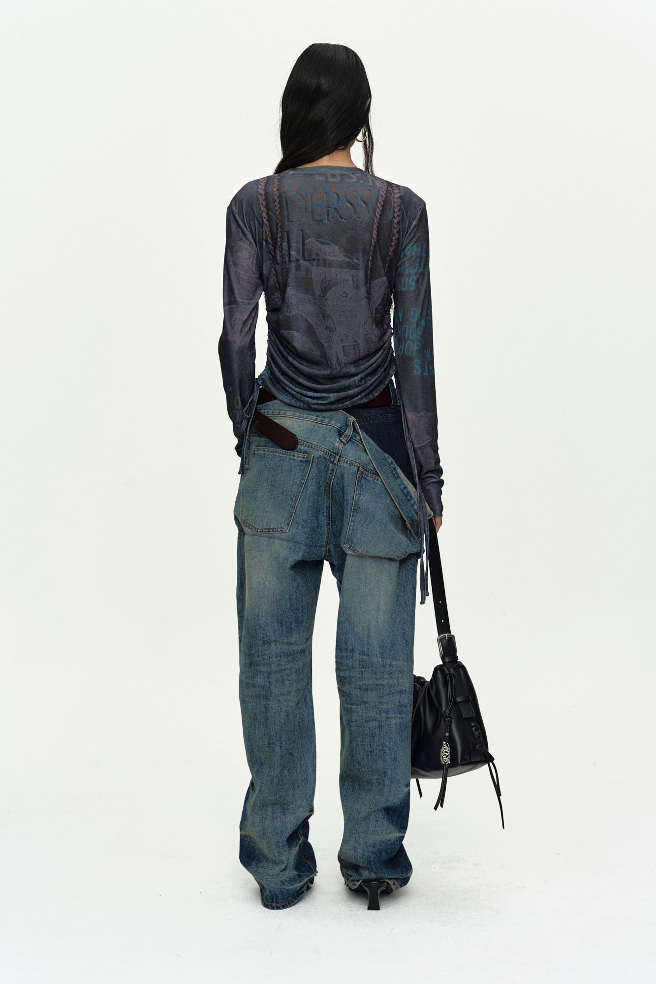 Andersson Bell - Denim Collage Printed Top (Dark Navy) product image 4 | TRAB K-Fashion Australia
