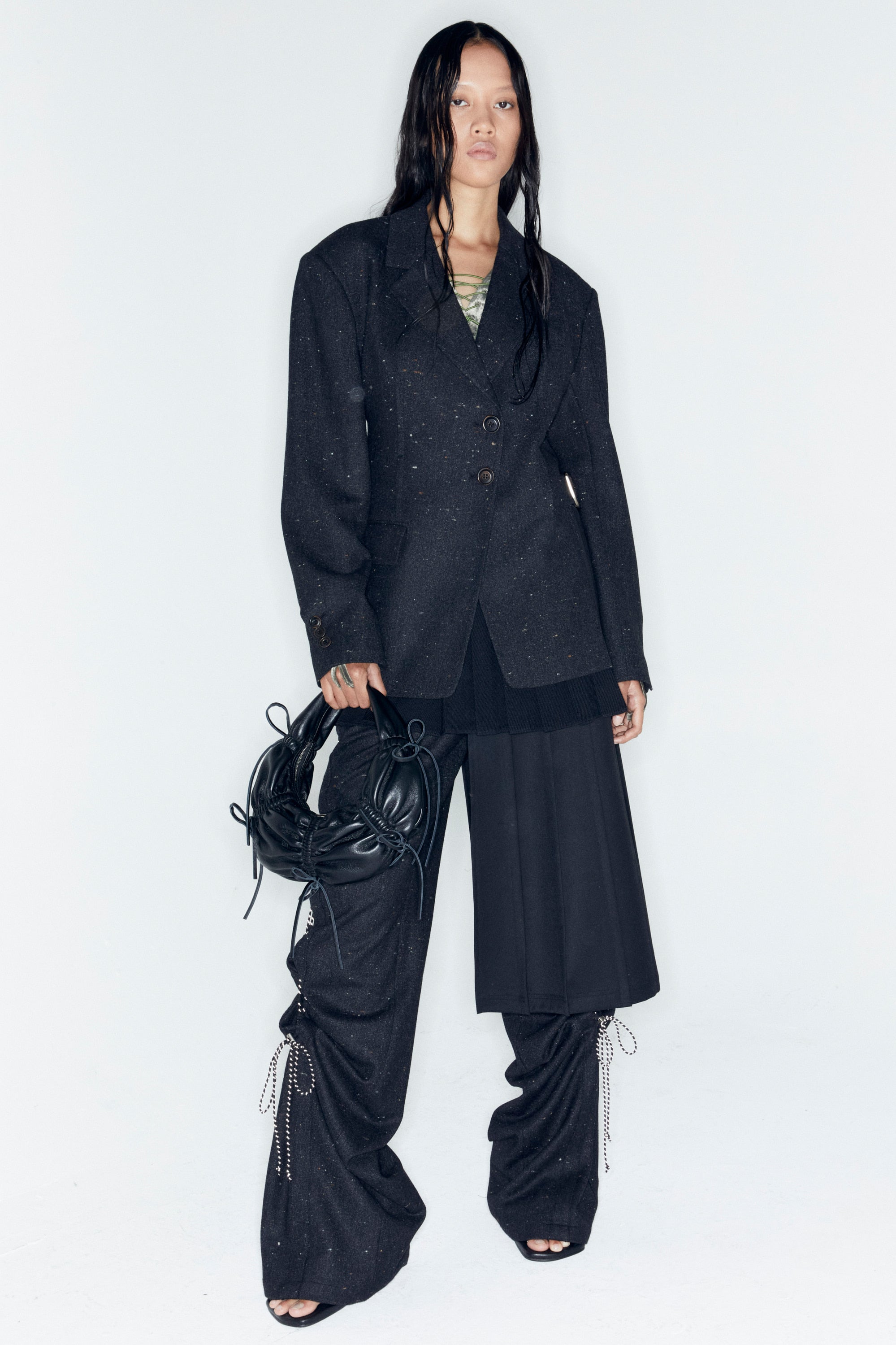 Andersson Bell - Nep Wool Cut-Out Harness Jacket (Black) product image 4 | TRAB K-Fashion Australia