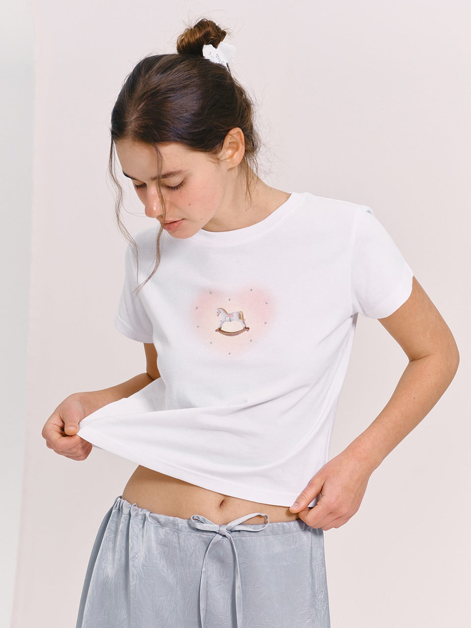 Margarin Fingers - Pony Hotfix T-Shirt (White) product image 1 | TRAB K-Fashion Australia