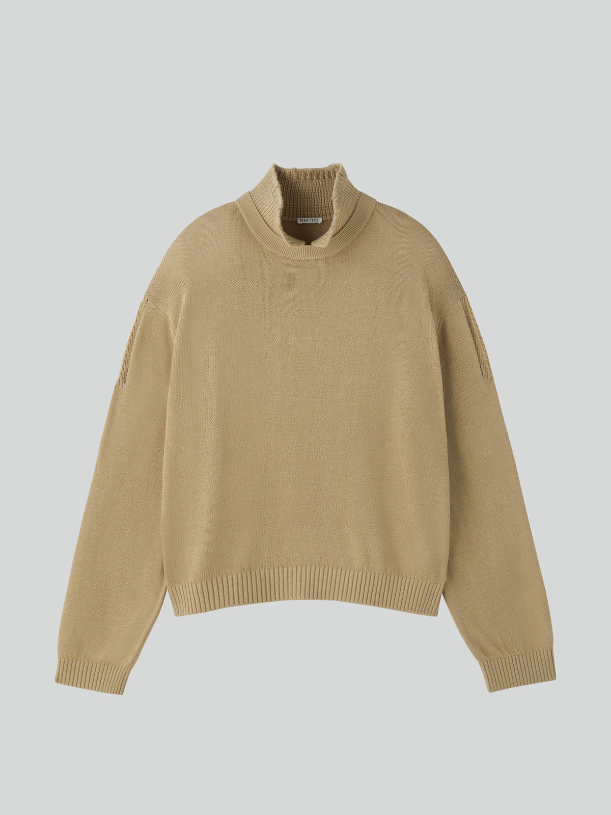 Recto - Waffle Collar Knit Top (Beige Khaki) product image 4 | TRAB K-Fashion Australia