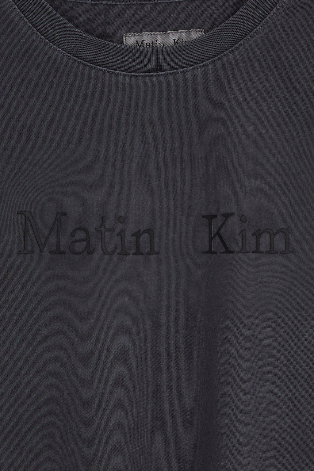 Matin Kim - Pigment Logo Crop Top (Dark Grey) product image 4 | TRAB K-Fashion Australia