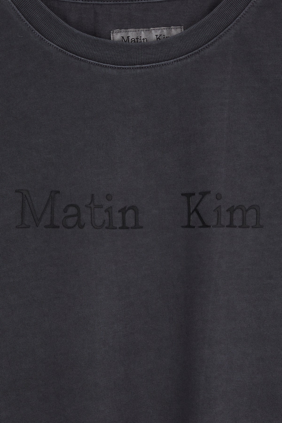 Matin Kim - Pigment Logo Crop Top (Dark Grey) product image 4 | TRAB K-Fashion Australia