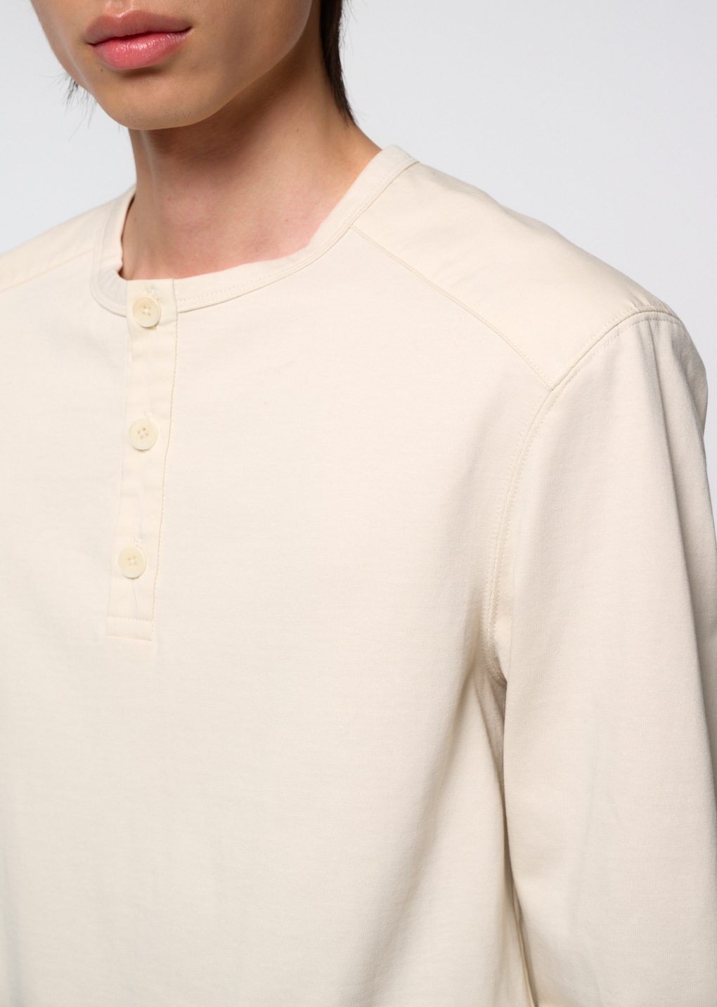 Amomento - Henley neck long sleeve (Ivory) product image 6 | TRAB K-Fashion Australia
