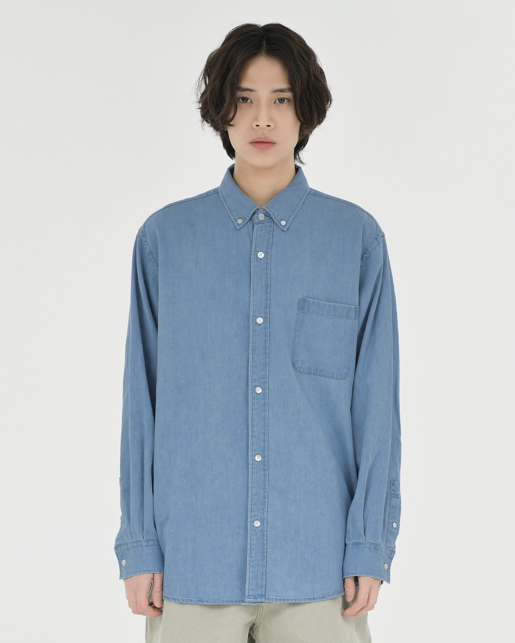 Brownyard - Button Down Denim Shirt (Light Blue) product image 1 | TRAB K-Fashion Australia
