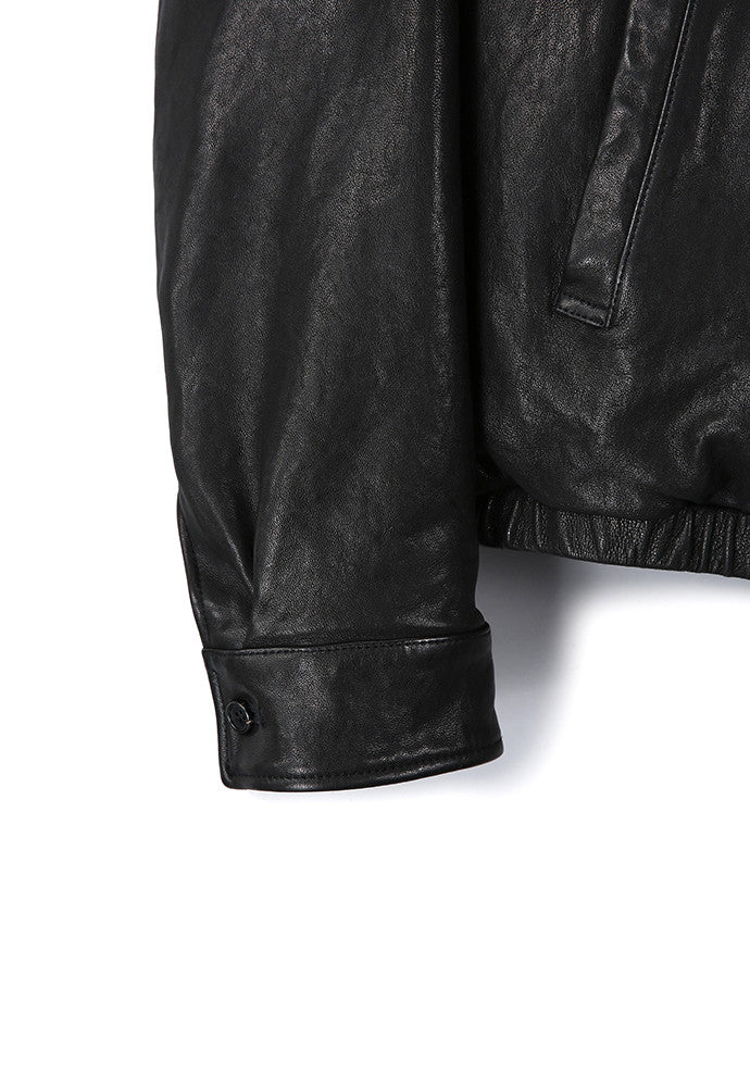 Art if acts - Washed Vegetable Leather Swing Jacket (Black) product image 13 | TRAB K-Fashion Australia