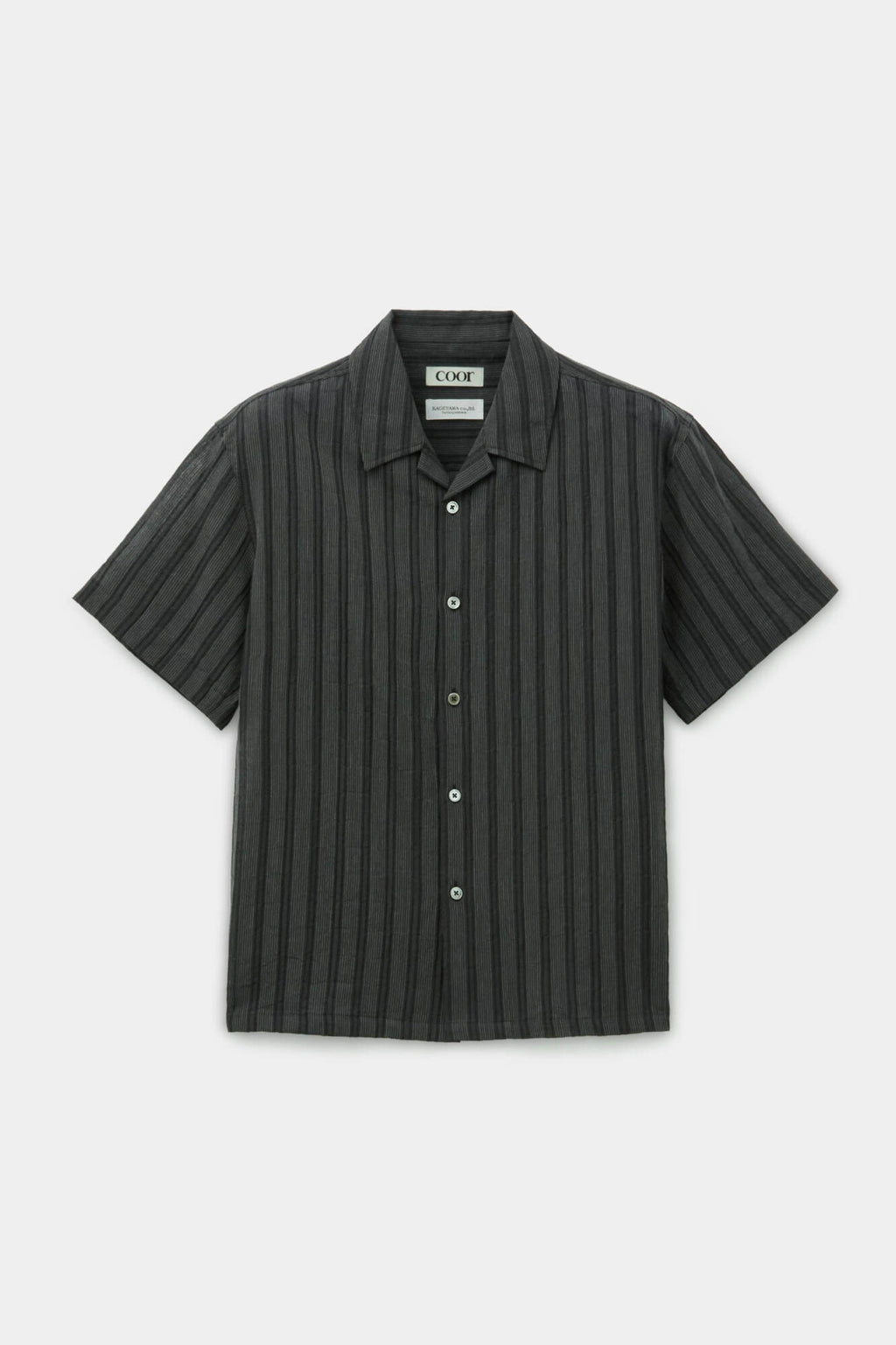 Coor - Seer Pin Open Collar Half Shirt (Black) product image 1 | TRAB K-Fashion Australia