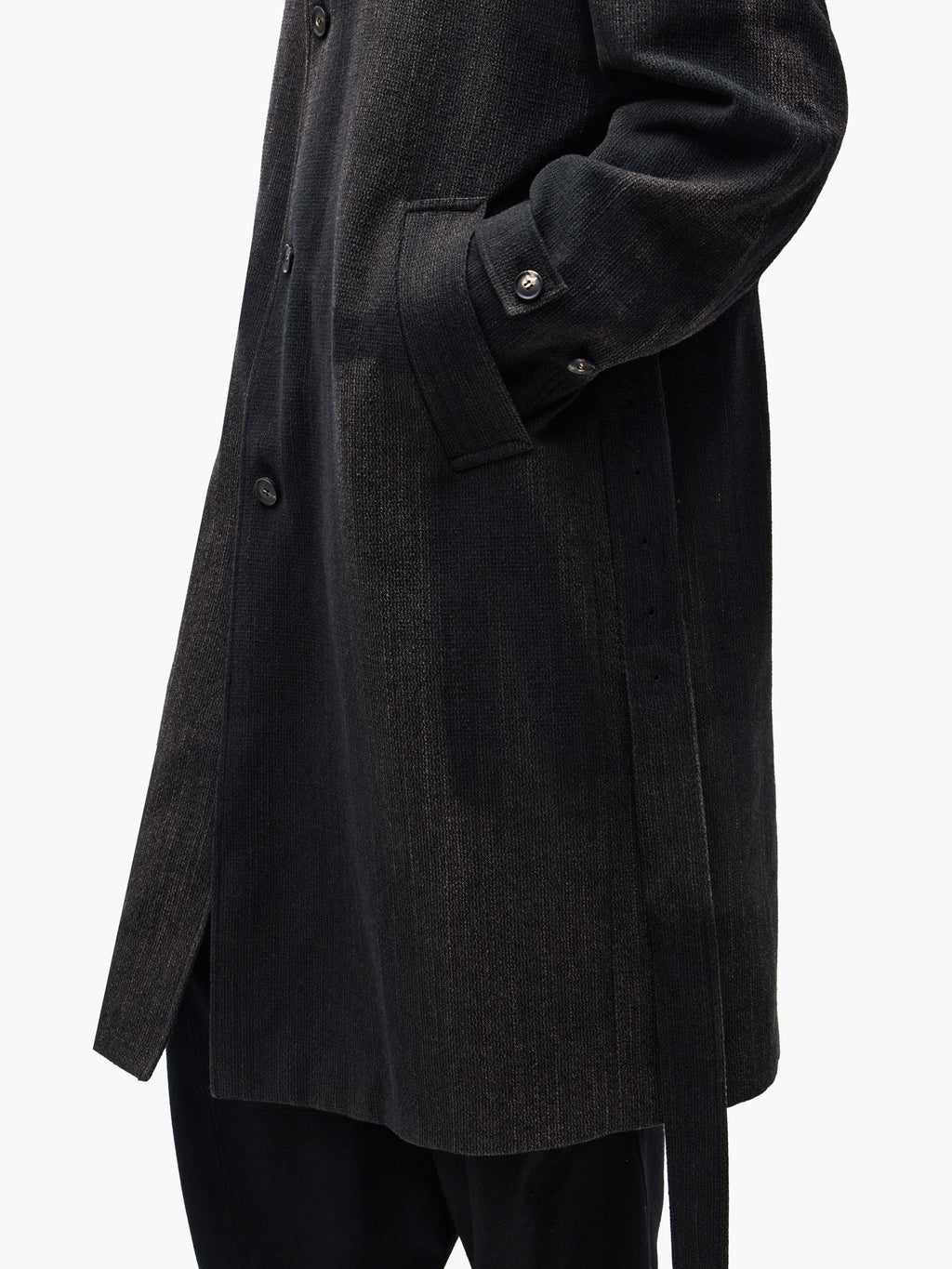 Jiyong Kim - Sun-Bleached Hooded Coat (Black) product image 6 | TRAB K-Fashion Australia