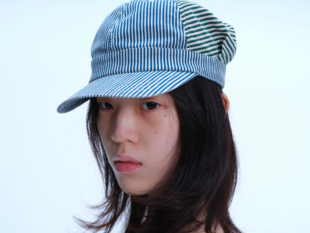 Coyseio - Striped Pintuck Puff Cap (Green) product image 6 | TRAB K-Fashion Australia