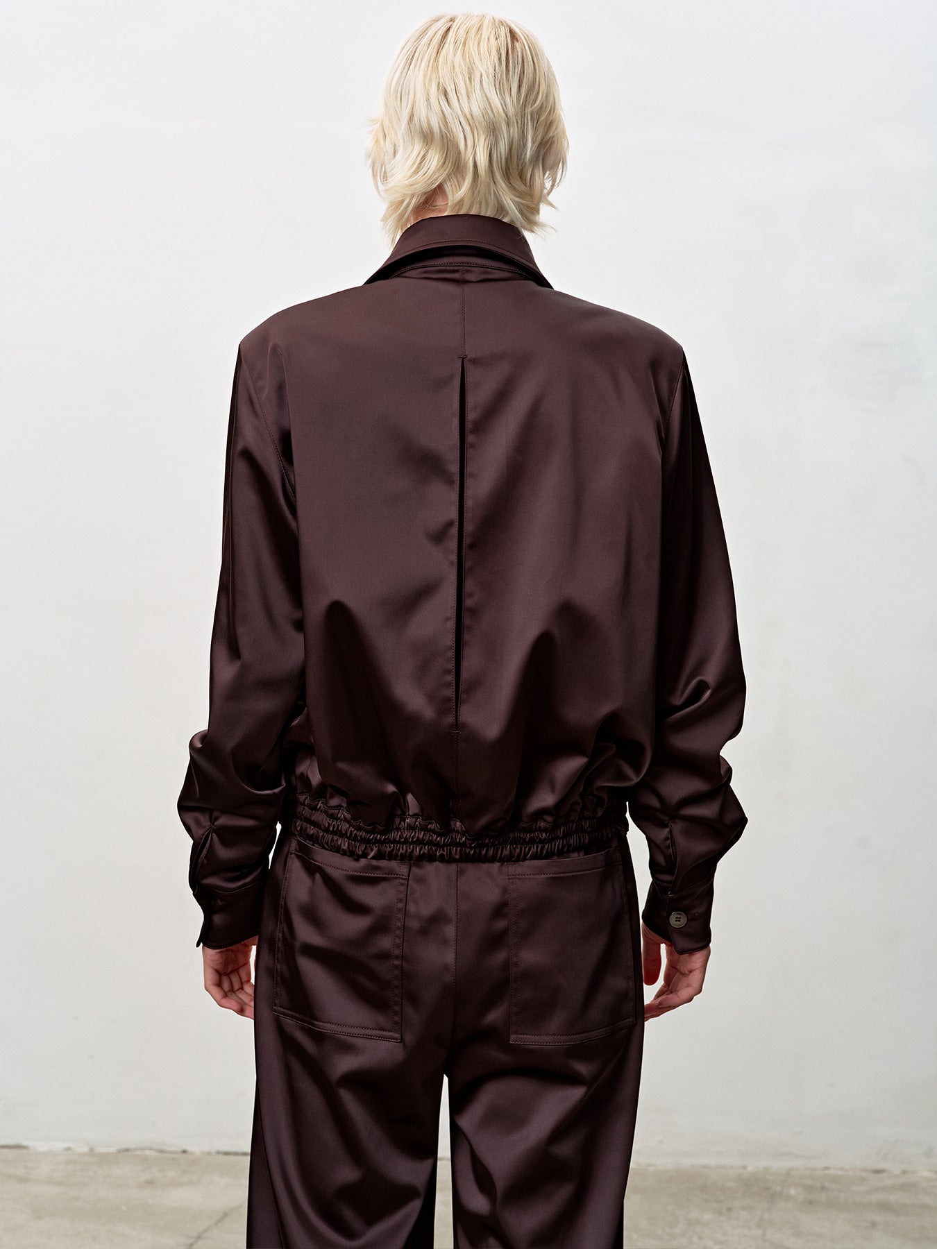 Tonywack - Silky Zippered Blouson Jacket (Brown) product image 6 | TRAB K-Fashion Australia