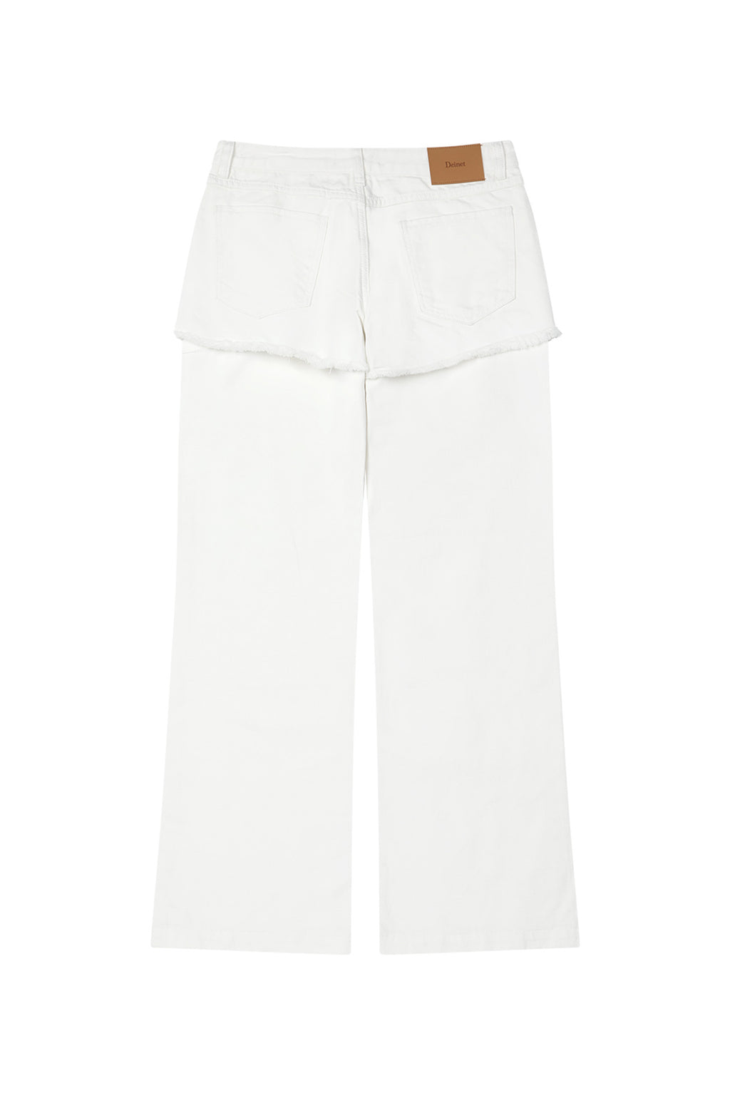 Deinet - Layered Semi Bootscut Denim Pants (White) product image 8 | TRAB K-Fashion Australia