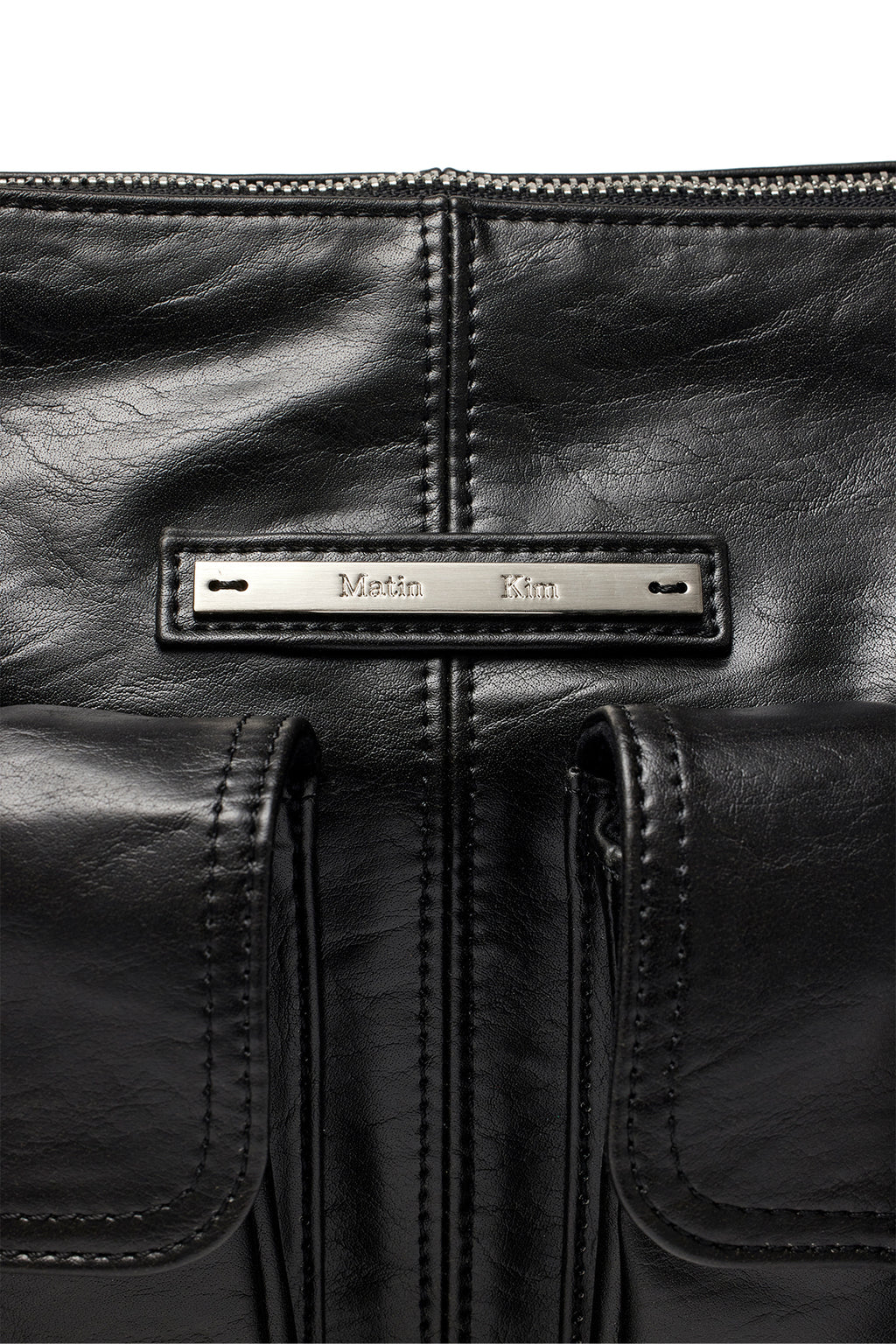 Matin Kim - Double Pocket Shoulder Bag (Black) product image 3 | TRAB K-Fashion Australia