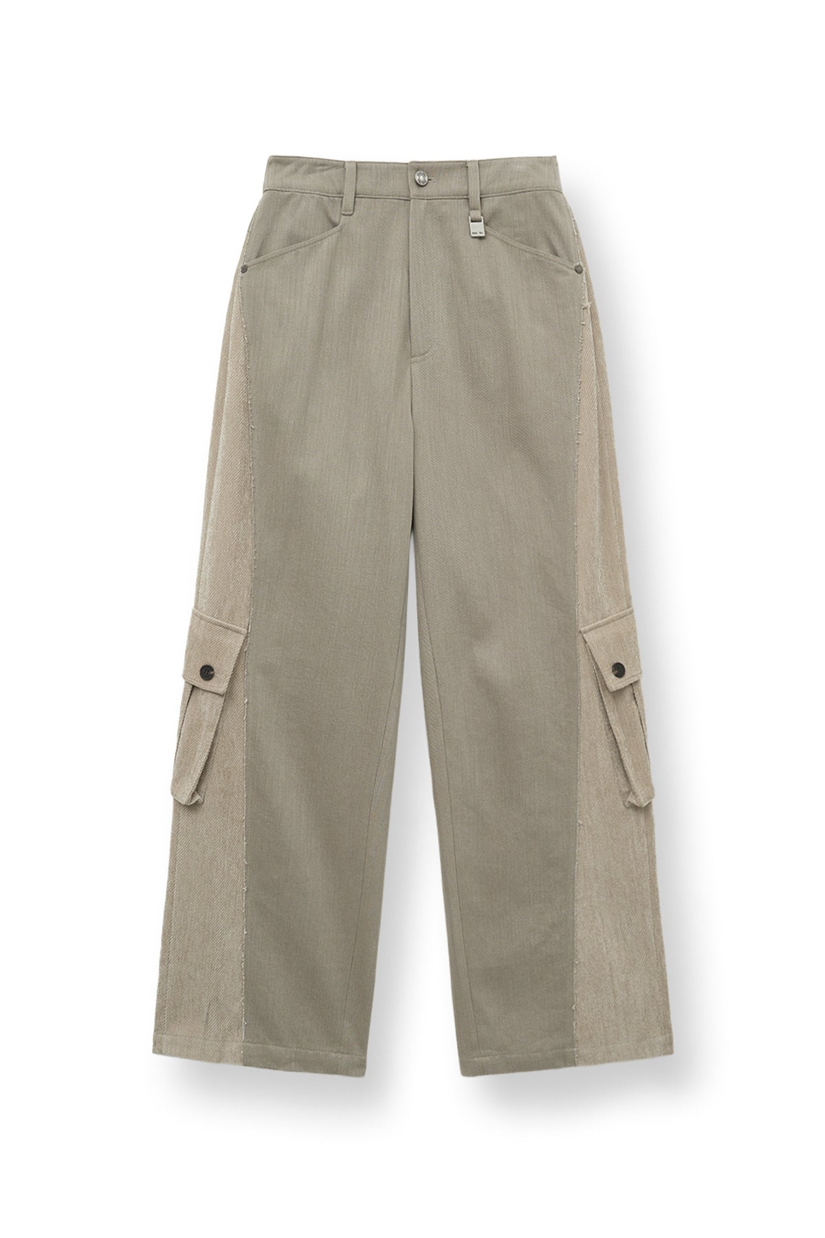 Matin Kim - Big Pocket Two Tone Wide Pants (Beige) product image 1 | TRAB K-Fashion Australia