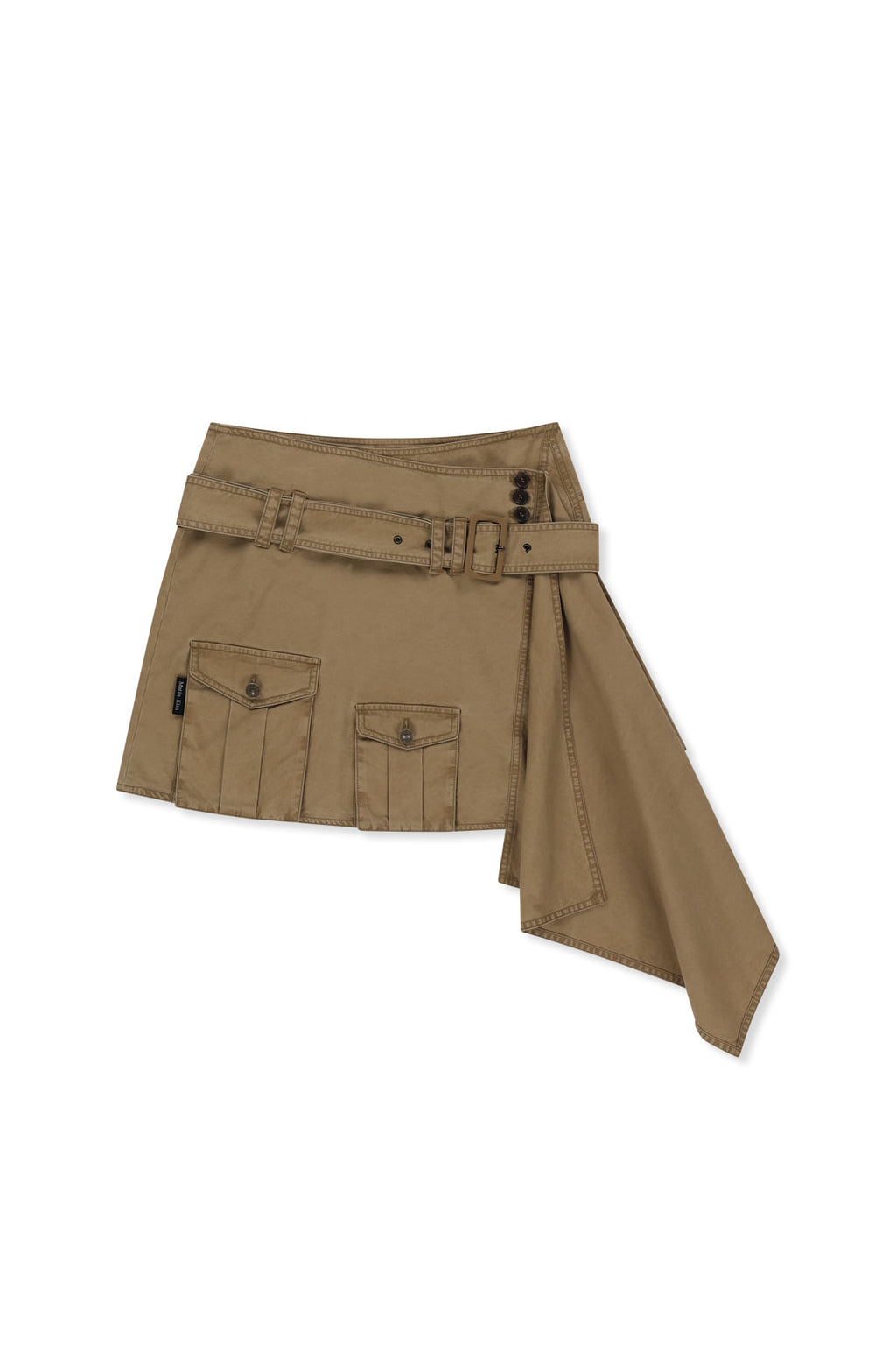 Matin Kim - Belted Layered Mini Skirt (Beige) product image 1 | TRAB K-Fashion Australia