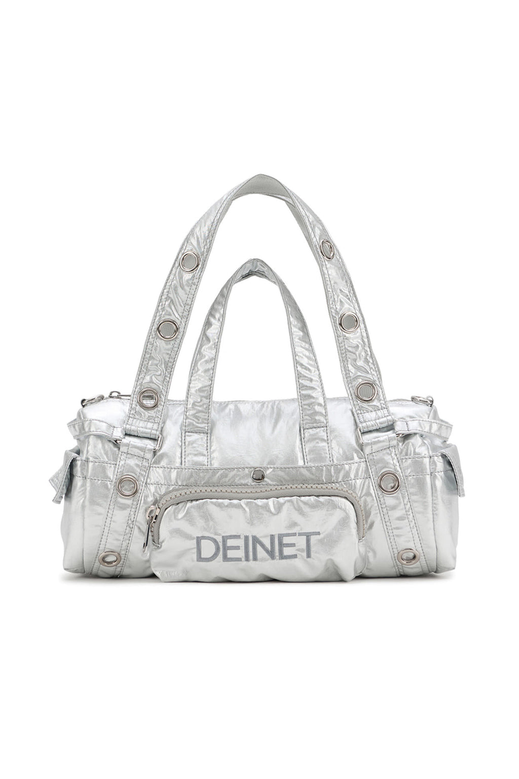 Deinet - Eyelet Glossy Mini Duffle Bag (Silver) product image 5 | TRAB K-Fashion Australia