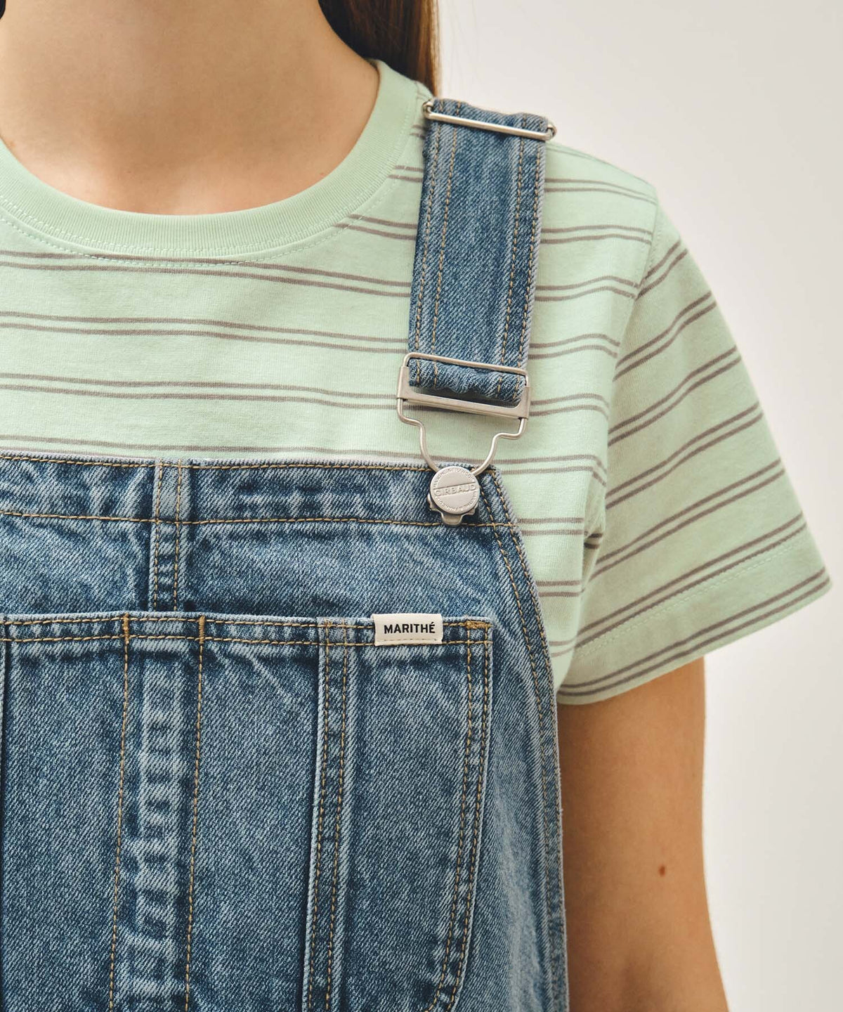 Marithe & Francois Girbaud - Denim Overall Midi Skirt (Blue) product image 4 | TRAB K-Fashion Australia