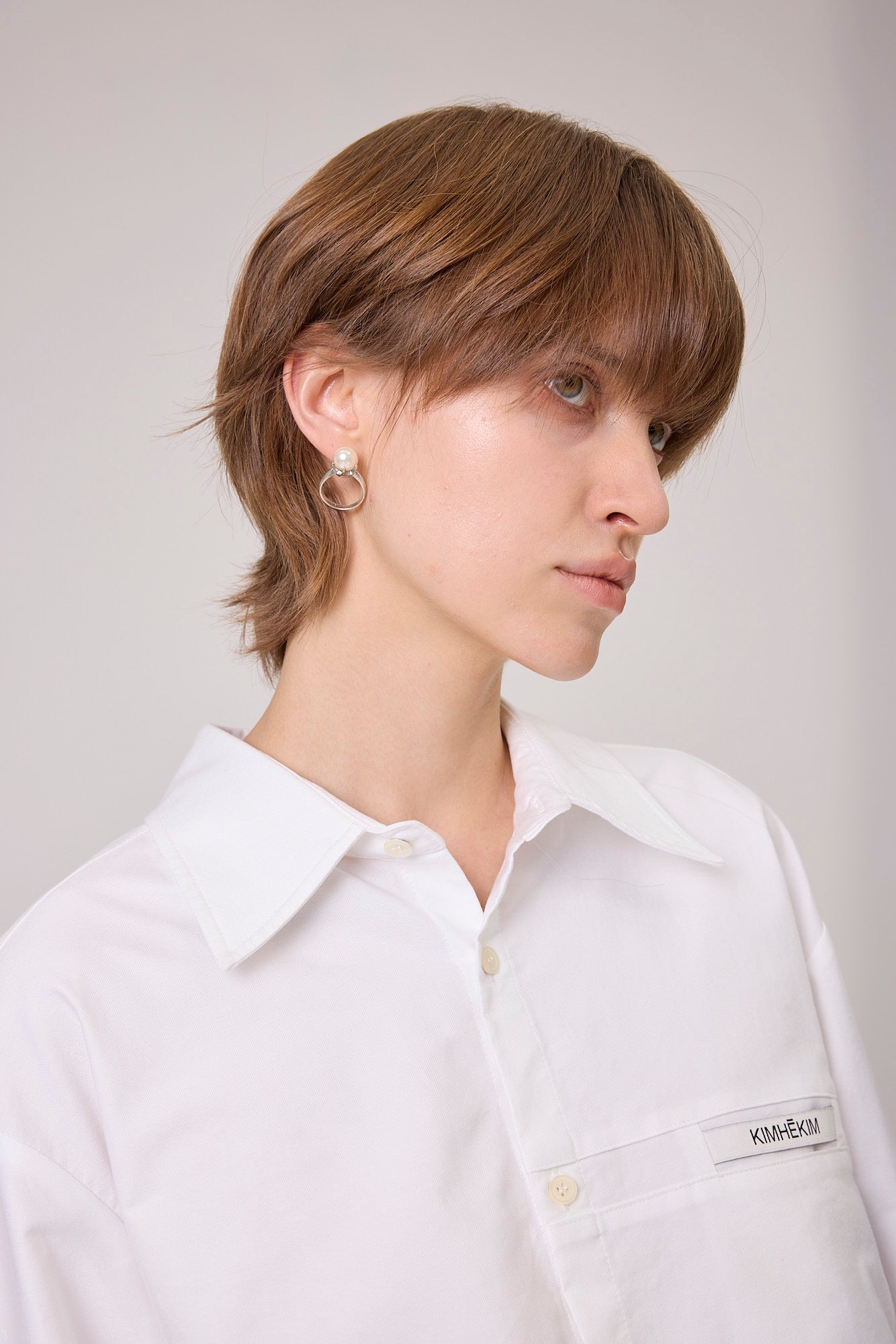 Kimhe Kim - Pearl Ring Earrings (Silver) product image 1 | TRAB K-Fashion Australia