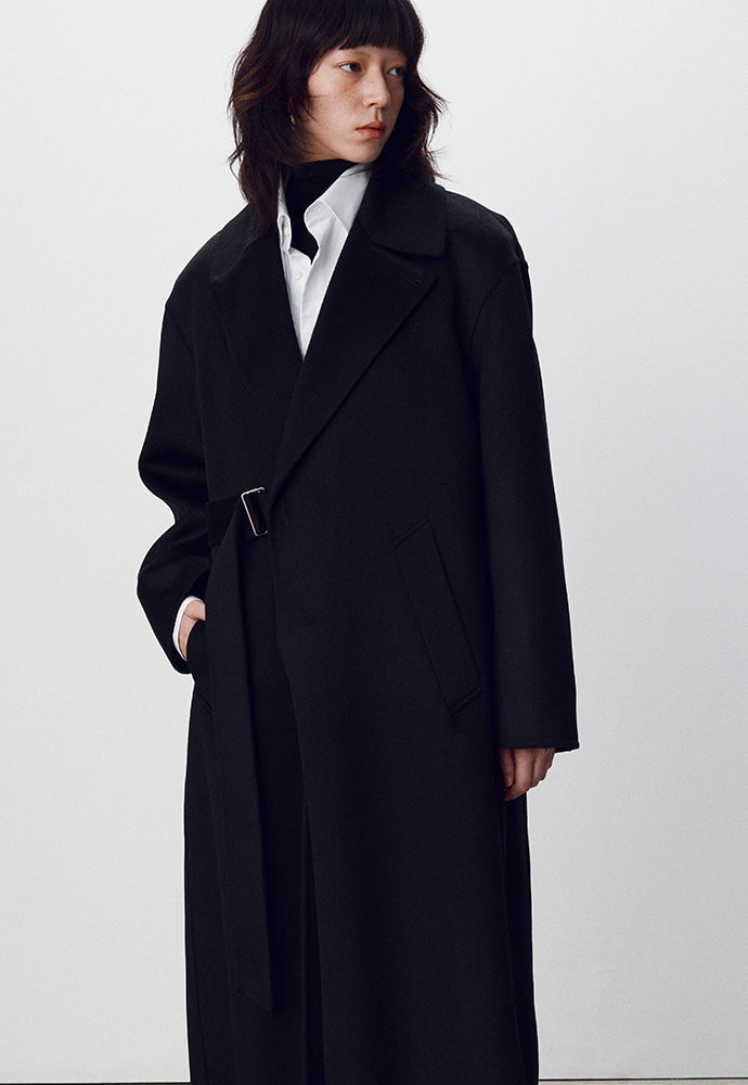 Tonywack - Double-Faced Wool And Cashmere Belted Coat (Black) product image 3 | TRAB K-Fashion Australia