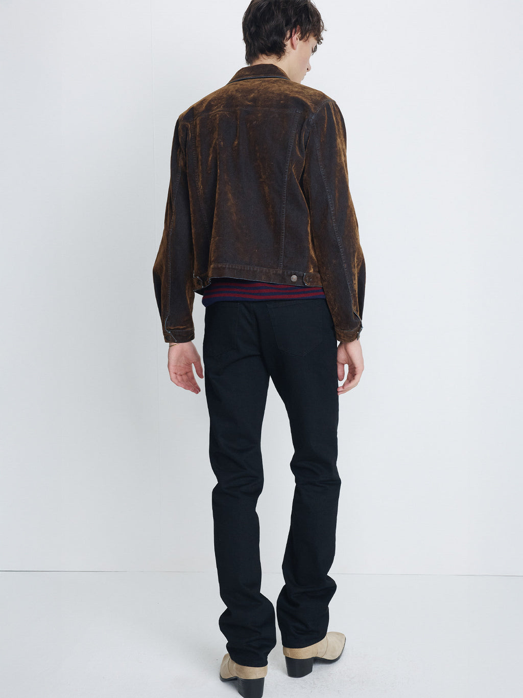 Tonywack - Flocked Denim Trucker Jacket (Brown) product image 4 | TRAB K-Fashion Australia
