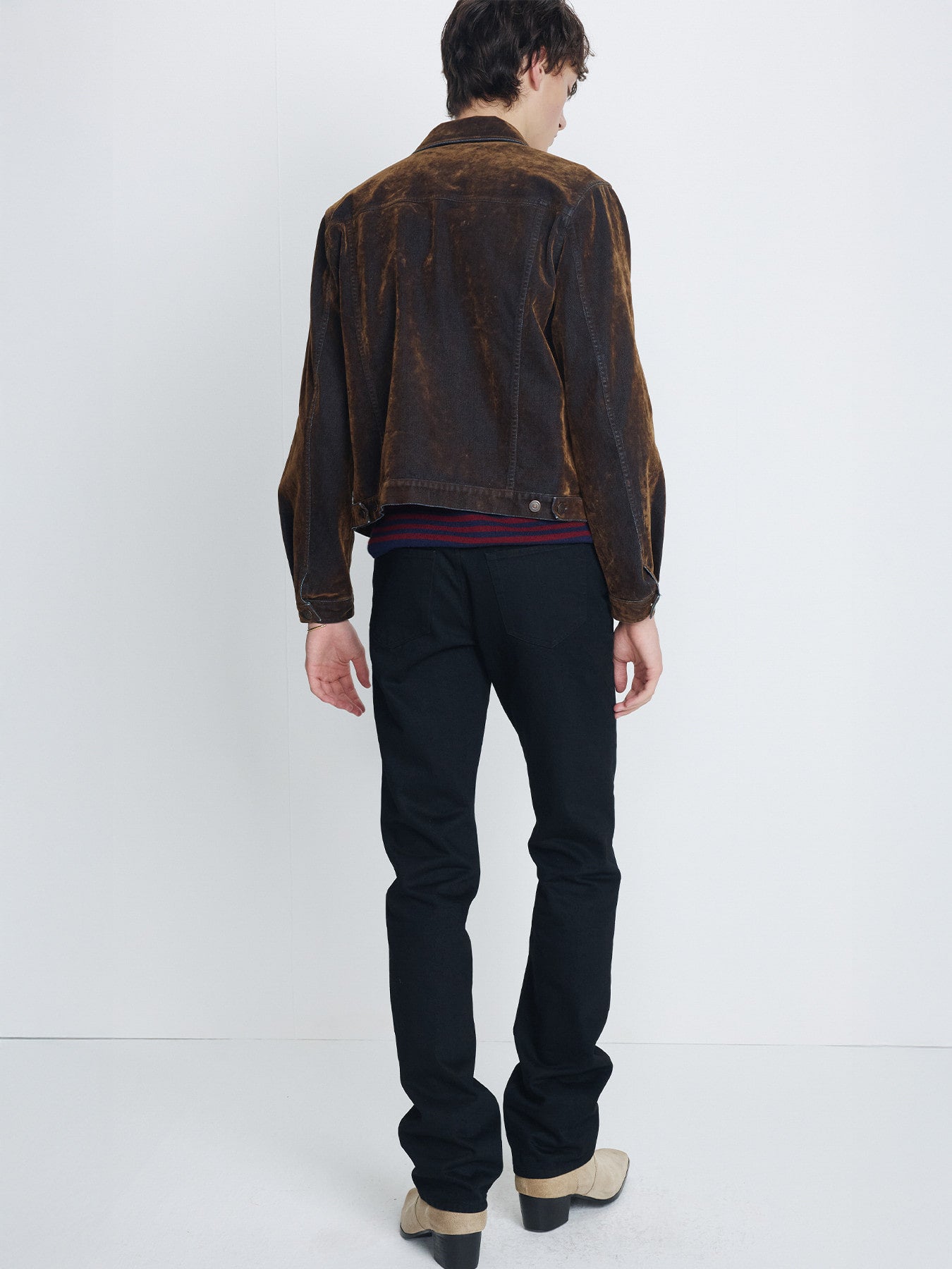 Tonywack - Flocked Denim Trucker Jacket (Brown) product image 4 | TRAB K-Fashion Australia