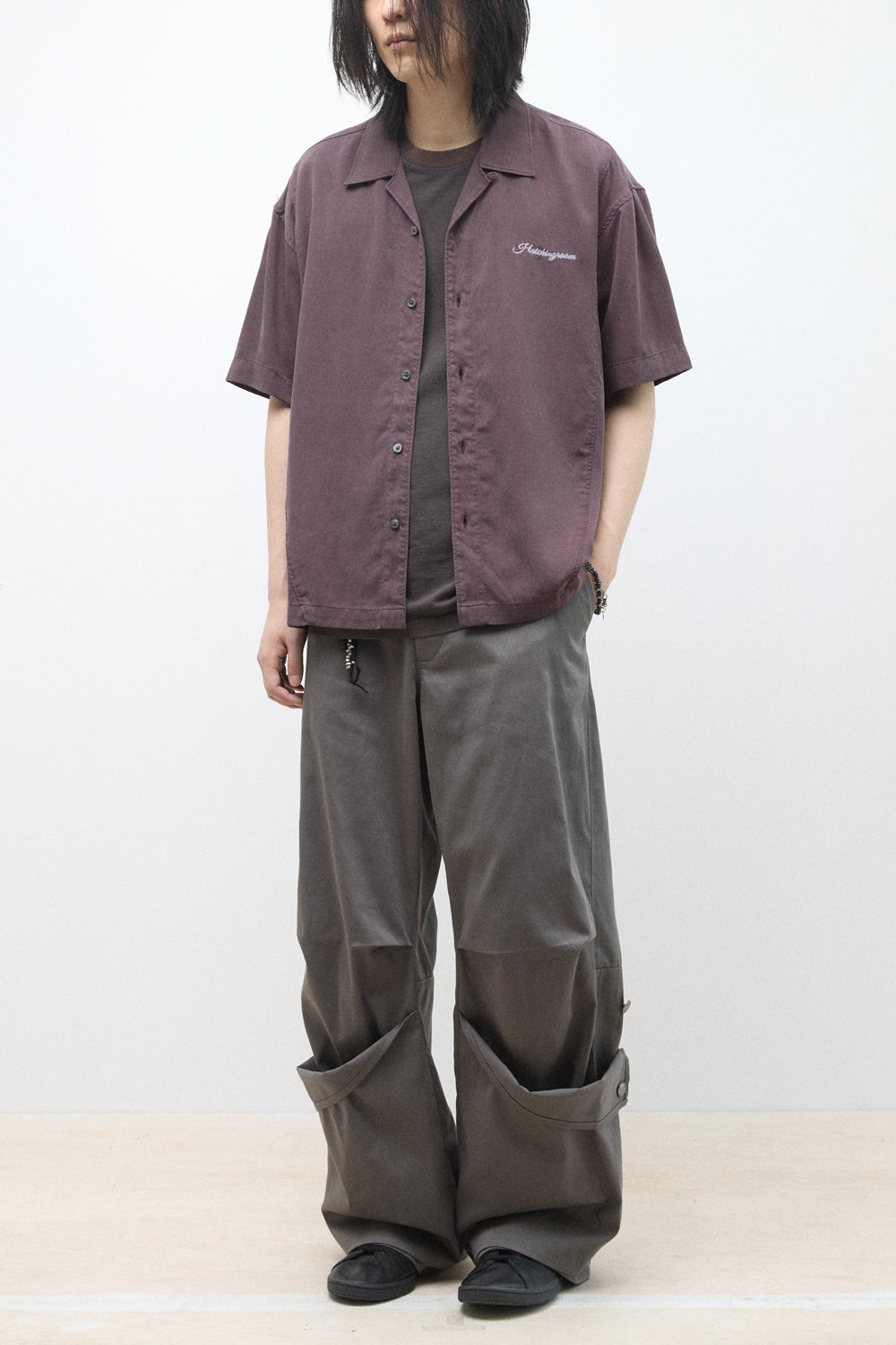 Hatchingroom - Camp Collar Shirt Tencel Dark (Purple) product image 8 | TRAB K-Fashion Australia