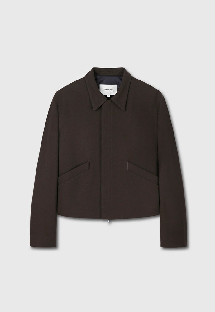 Tonywack - Virgin Wool Cropped Blouson Jacket (Dark Brown) product image 8 | TRAB K-Fashion Australia