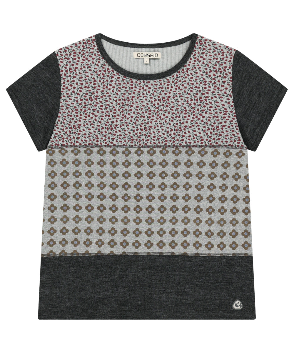 Coyseio - Flower Patchwork T-Shirt (Grey) product image 9 | TRAB K-Fashion Australia