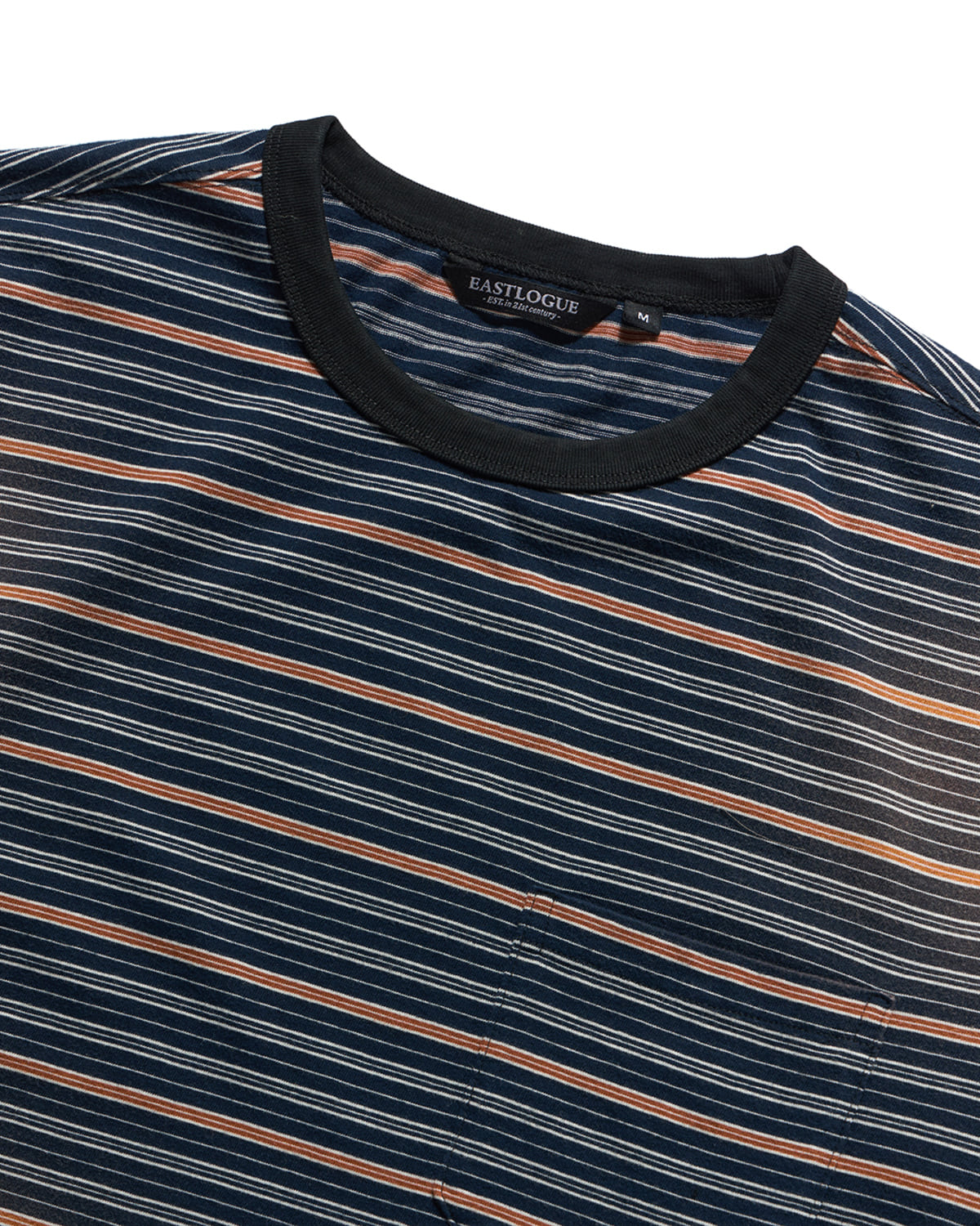 Eastlogue - Bleached Stripe L.s T-shirts (Navy & Brown Stripe) product image 3 | TRAB K-Fashion Australia
