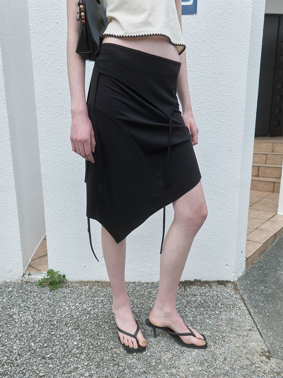 Kijun - [Ships 29 June] Asymmetric Jersey Skirt (Black) product image 1 | TRAB K-Fashion Australia
