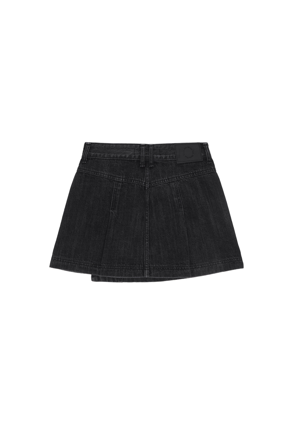 Matin Kim - Pleats Wrap Denim Mini Skirt (Black) product image 2 | TRAB K-Fashion Australia