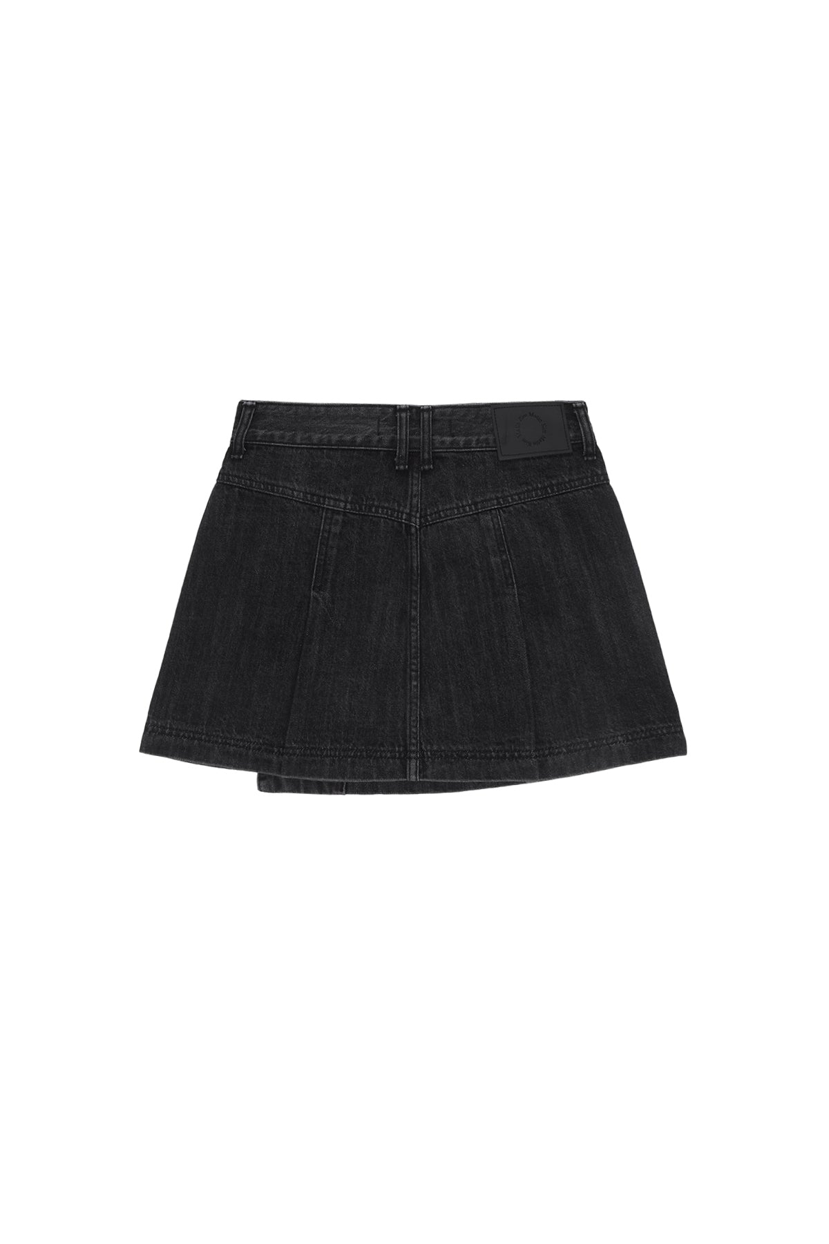 Matin Kim - Pleats Wrap Denim Mini Skirt (Black) product image 2 | TRAB K-Fashion Australia