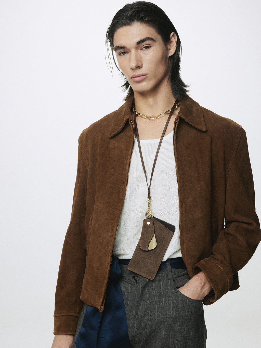 Tonywack - Goat Suede Buckle Zip Jacket (Camel Brown) product image 6 | TRAB K-Fashion Australia