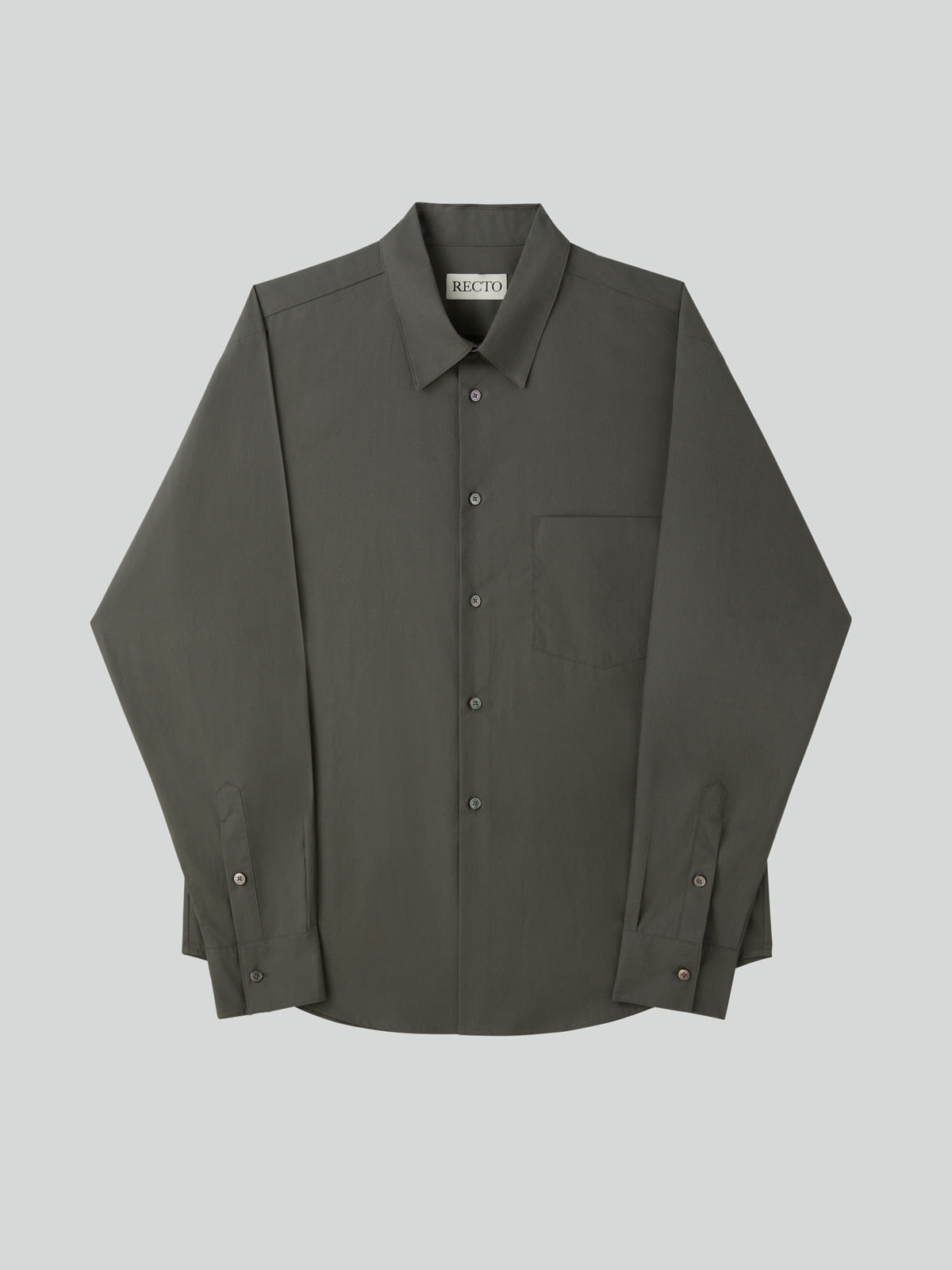 Recto - Powdery Cotton Classic Shirt (Khakish Grey) product image 8 | TRAB K-Fashion Australia