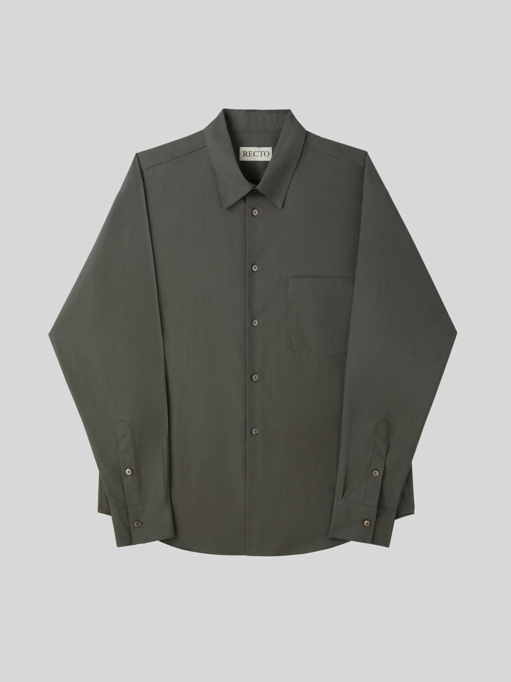Recto - Powdery Cotton Classic Shirt (Khakish Grey) product image 8 | TRAB K-Fashion Australia