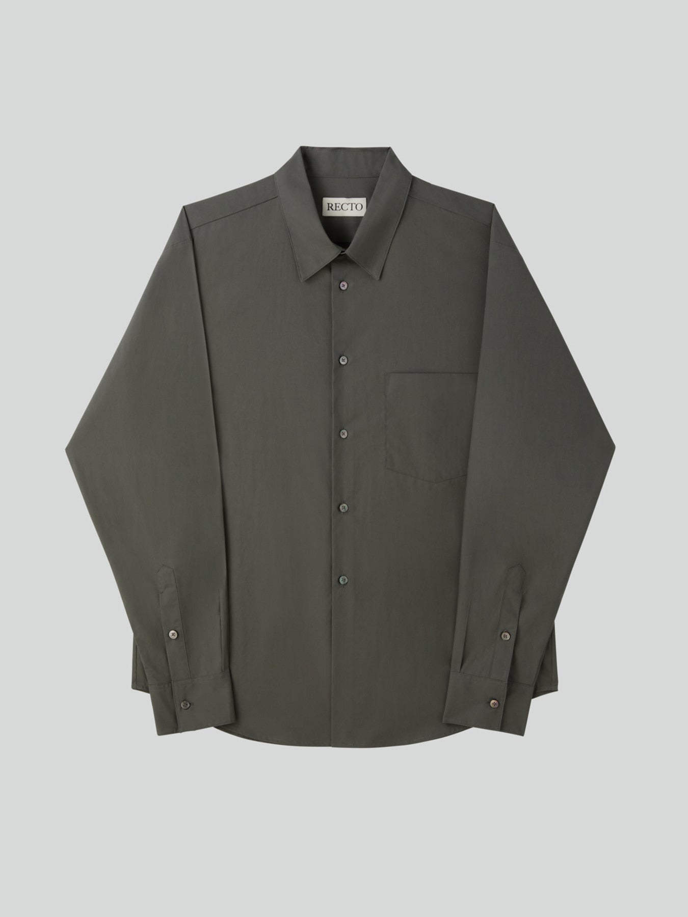 Recto - Powdery Cotton Classic Shirt (Khakish Grey) product image 8 | TRAB K-Fashion Australia