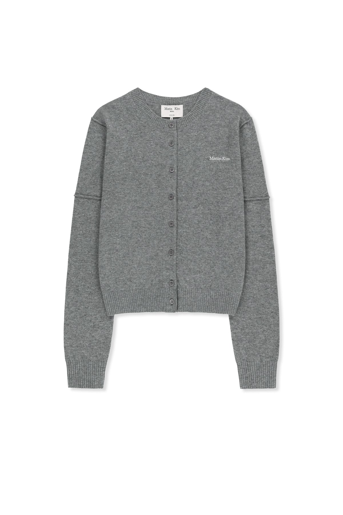 Matin Kim - Cashmere Blended Cutline Round Cardigan (Grey) product image 12 | TRAB K-Fashion Australia