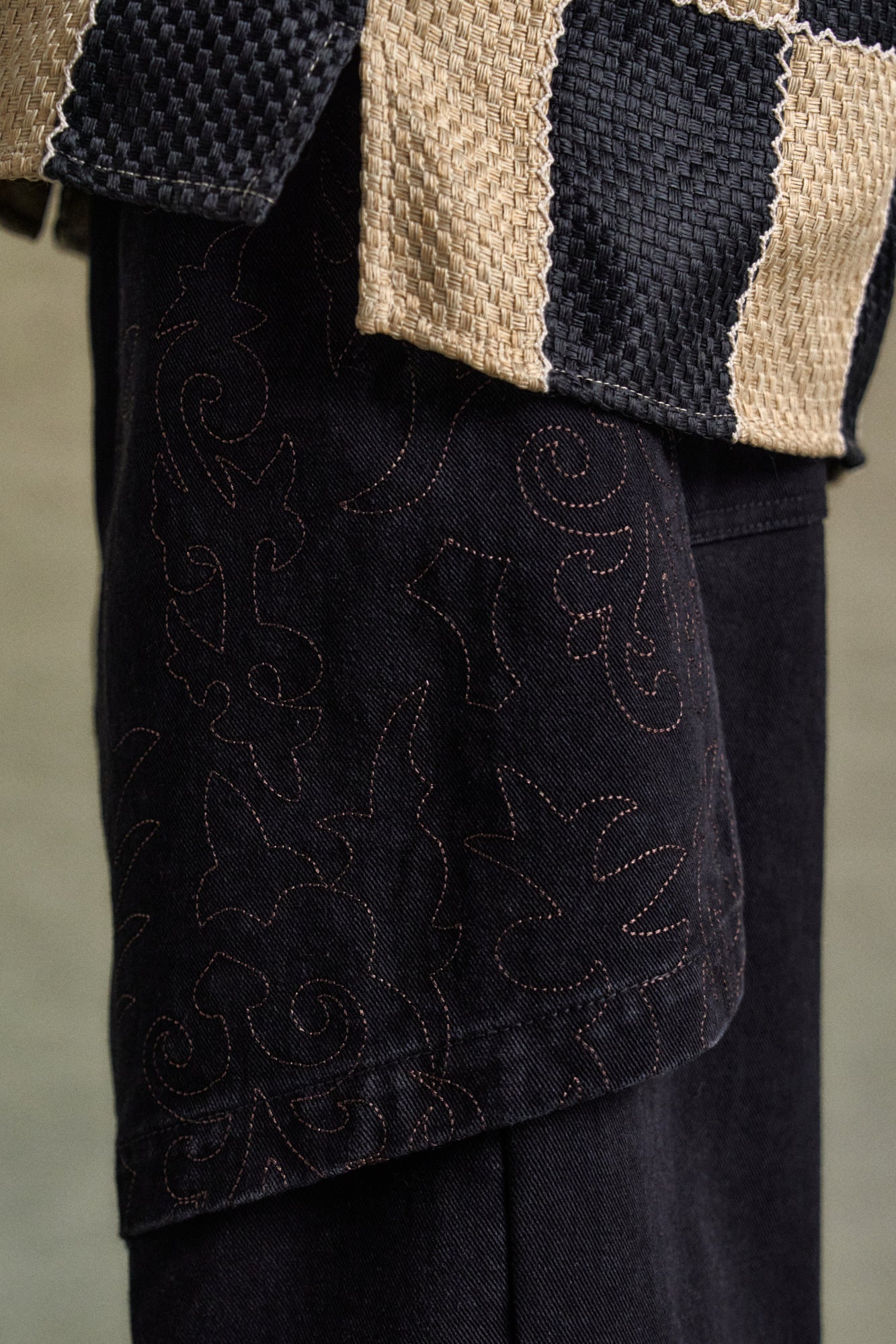 Andersson Bell - Embroidery Wrap Jeans (Black) product image 5 | TRAB K-Fashion Australia