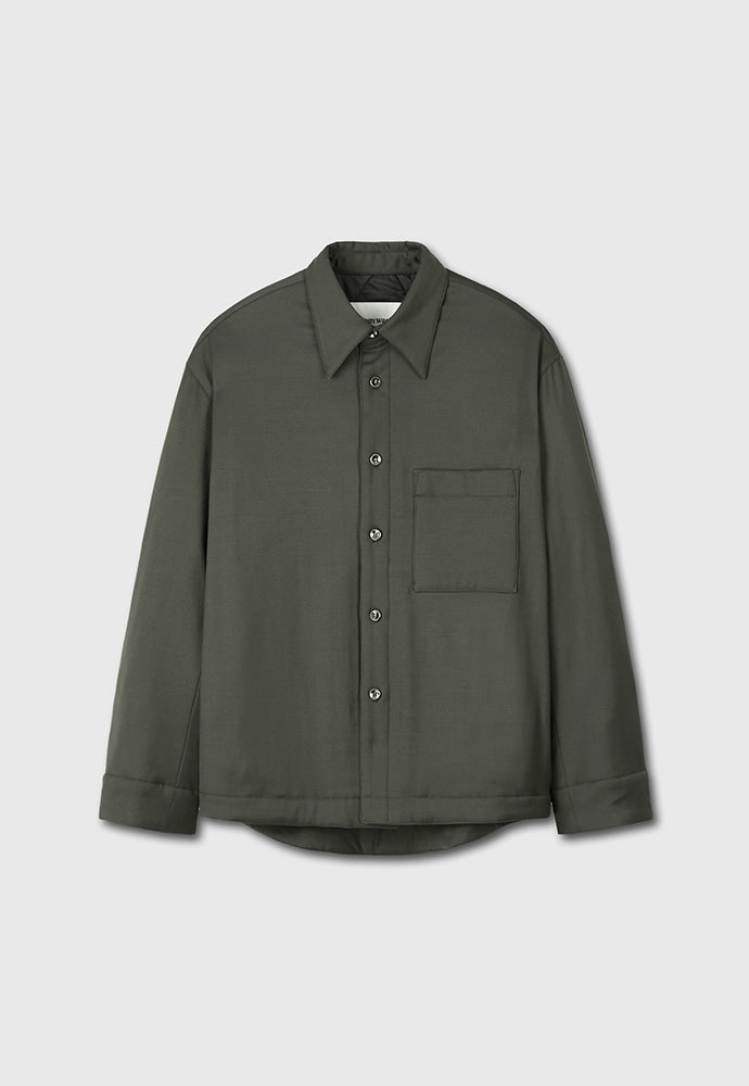 Tonywack - Hard Twist Wool Padded Shirt Jacket (Dark Olive) product image 7 | TRAB K-Fashion Australia