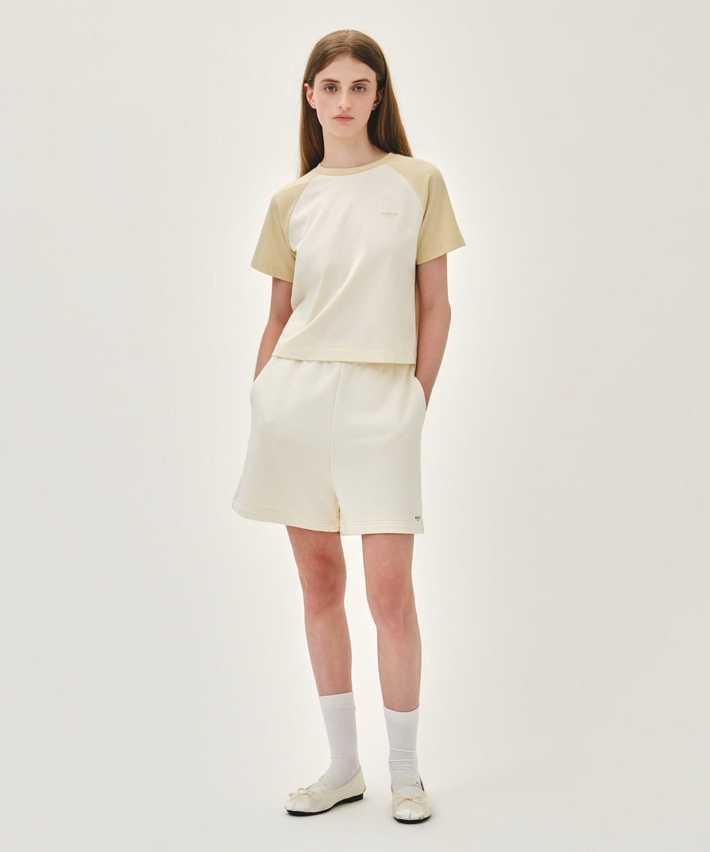 Marithe & Francois Girbaud - Regular Logo Sweat Shorts (Ivory) product image 3 | TRAB K-Fashion Australia