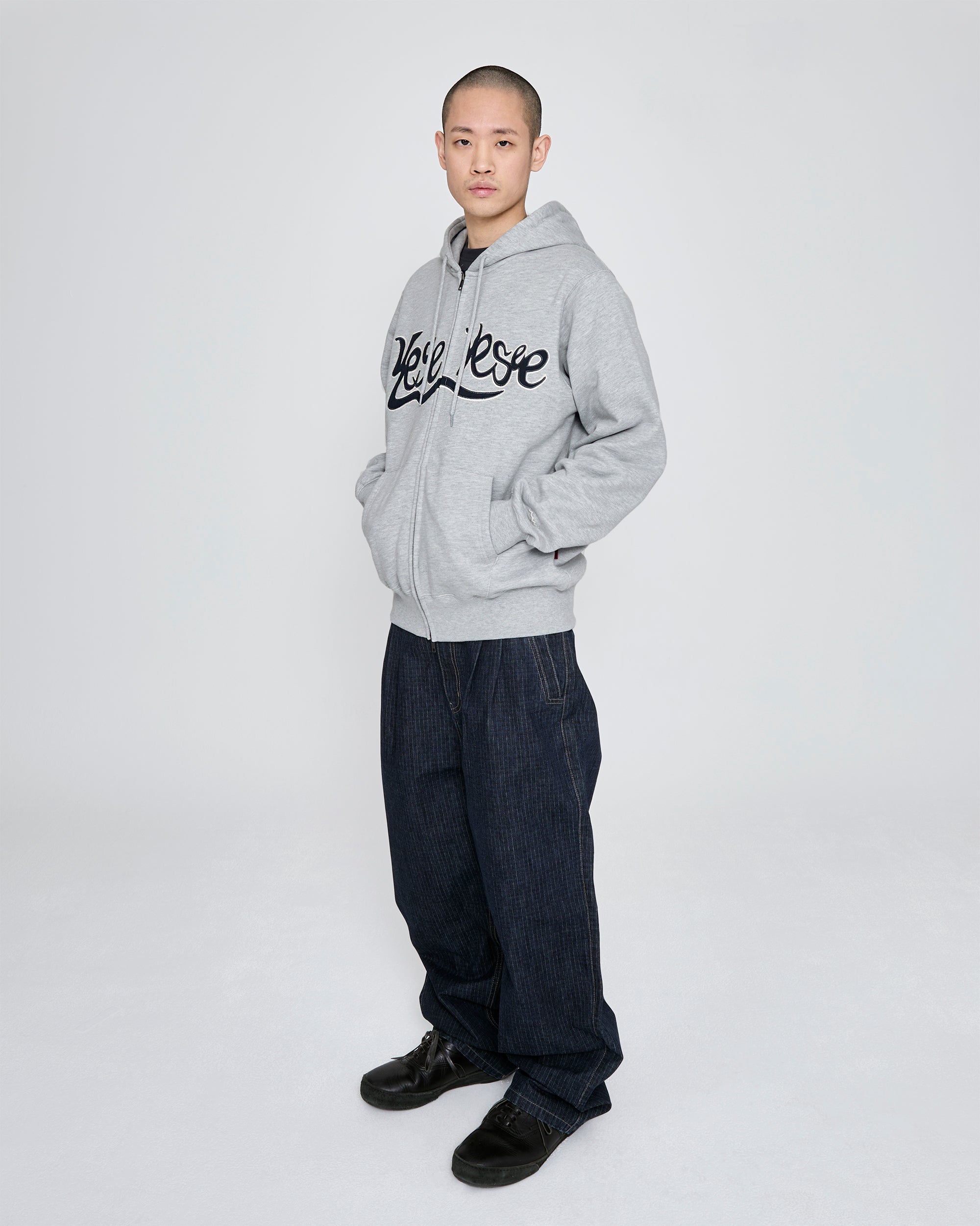 yeseyesee - Y.E.S Snail Logo Zip-Up Hoodie (Grey) product image 8 | TRAB K-Fashion Australia